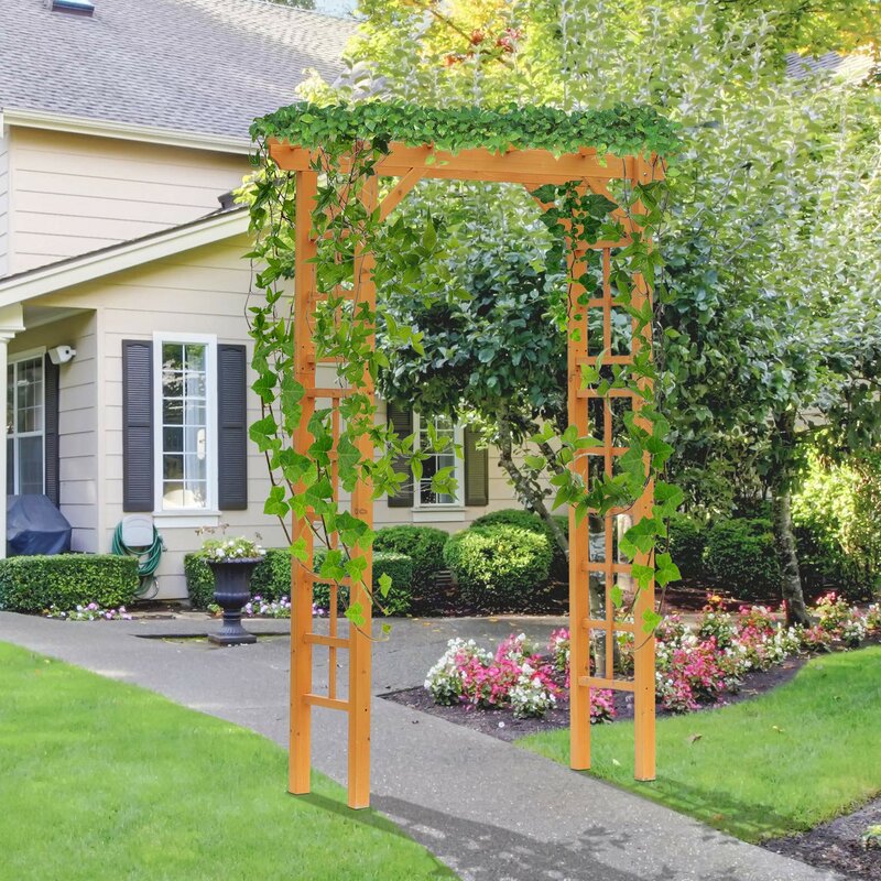 Outsunny Garden Arch Trellis Wood Arbor & Reviews | Wayfair